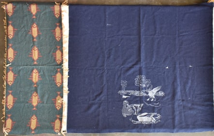 TWO VINTAGE WOOL BLANKETS