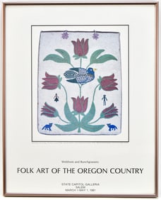 EXHIBITION POSTER 'WEBFOOTS AND BUNCHGRASSERS: FOLK ART OF THE OREGON COUNTRY' C. 1981