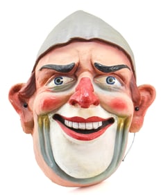 LARGE PAPER MACHE CARNIVAL CLOWN MASK
