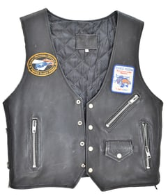 VINTAGE LEATHER MOTORCYCLE VEST
