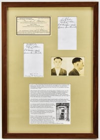 COLLECTION OF FRAMED DOCUMENTS RELATED TO EXECUTION OF JAMES E. KINGSLEY