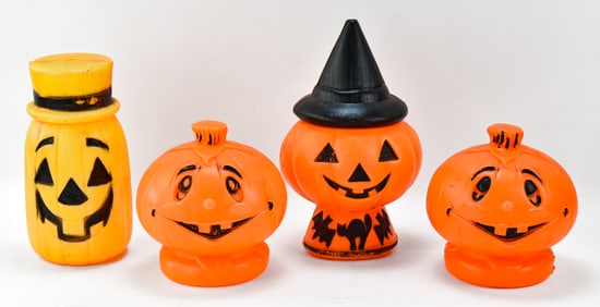 VINTAGE HALLOWEEN BLOW MOLD ILLUMINATED PUMPKINS: BAYSHORE (ATTR.)