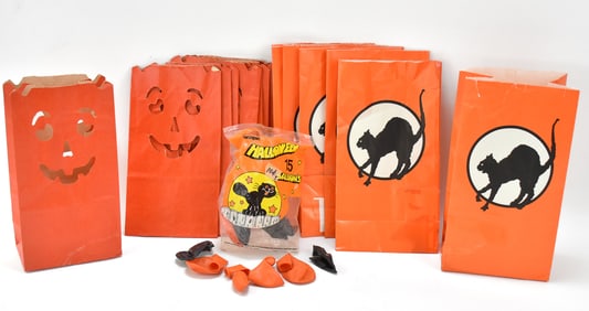 VINTAGE HALLOWEEN PAPER LANTERNS & BALLOONS: EMPIRE LUMINARIAS, KAMA, UNIQUE