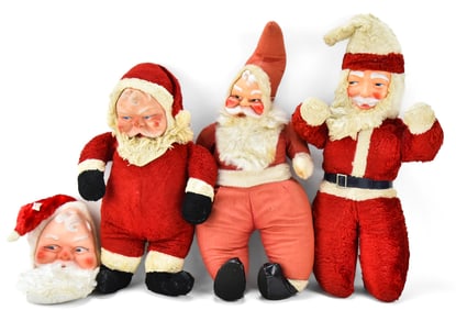 VINTAGE PLUSH SANTA CLAUSES & PAJAMAS ZIP BAG