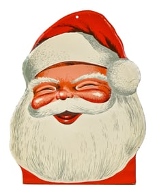 COUCH & PHILIPPI - TARBELL SIGN & COMPANY BAKED ENAMEL SANTA CLAUS ADVERTISING SIGN