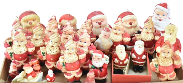 VINTAGE CHRISTMAS SANTA CLAUS CANDLES: TAVERN, SUNI, GURLEY