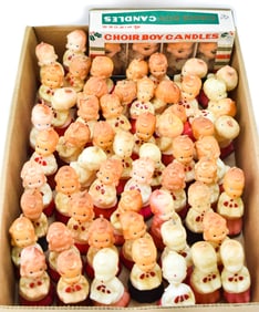 VINTAGE CHRISTMAS CHOIR BOY/GIRL CANDLES: GURLEY & A JAPANESE SET