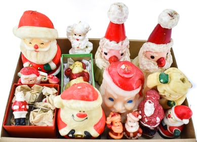 VINTAGE CHRISTMAS SANTA CLAUS CANDLES: GURLEY & TAVERN