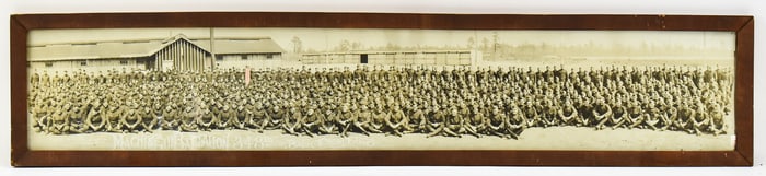 WWI 348TH MACHINE GUN BATTALION FRAMED YARD-LONG PHOTO