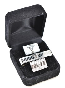 ROD OF ASCLEPIUS CUFF LINKS & TIE CLIP