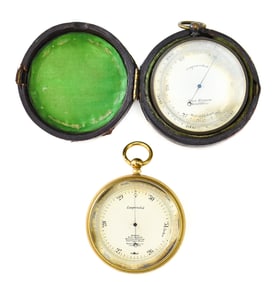PAIR OF C. 1900 POCKET BAROMETER ALTIMETERS