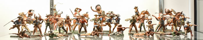ELASTOLIN POST WAR AMERICAN & INDIGENOUS SOLDIER FIGURES