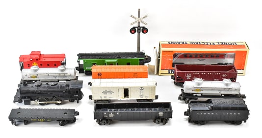 ASSORTED LIONEL O-GAUGE TRAINS: BABY RUTH NO. X6004, SUNOCO NO. 6465, & MORE