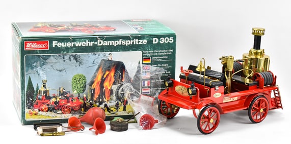 WILESCO STEAM ENGINE FIRE TRUCK (FEUERWEHR-DAMPFSPRITZE) NO. D305 & BOX