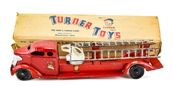 TURNER TOYS HOOK & LADDER TRUCK WITH ORIGINAL BOX