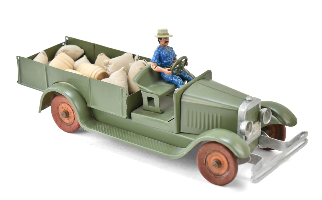 J. C. PENNY CO. 'LITTLE JIM PLAYTHINGS' NO. 350 TOY TRUCK BY KINGSBURY: A J. C. Penny Co. "Little Jim Playthings" branded No. 350 pressed steel toy truck made by Kingsbury, early to mid-20th century. The truck measures 15" L.