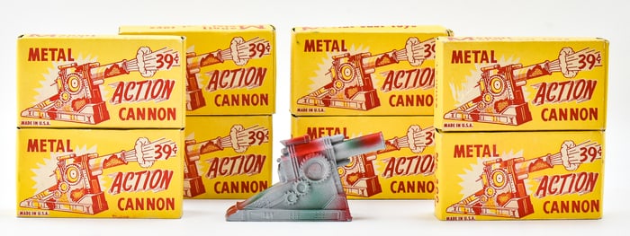 MANOIL NO. 200 DIE-CAST METAL ACTION CANNON TOYS