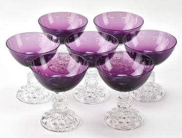 SET OF FOSTORIA 'AMERICAN LADY' AMETHYST COUPE GLASSES