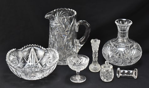 COLLECTION OF VINTAGE & ANTIQUE CUT CRYSTAL GLASS