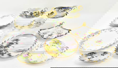 COLLECTION OF ANTIQUE NIPPON PLATES & SERVING ITEMS