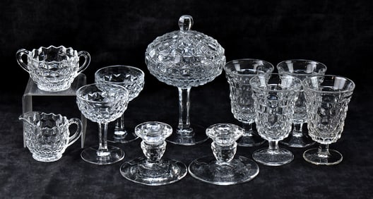 COLLECTION OF FOSTORIA CLEAR AMERICAN PATTERN GLASSWARE