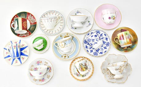 TWELVE DEMITASSE CUPS & SAUCERS