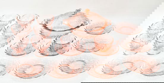 COLLECTION OF PINK DEPRESSION GLASSWARE