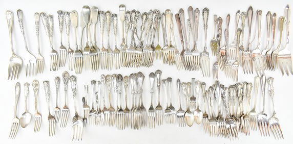 ASSORTED SILVERPLATE FORKS