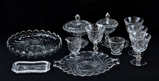 COLLECTION OF FOSTORIA CLEAR COLONY PATTERN GLASSWARE
