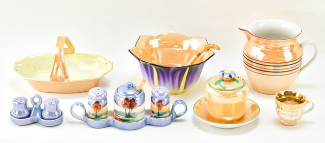 ASSORTED JAPANESE, GERMAN, & CZECHOSLOVAKIAN LUSTERWARE
