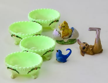 NORTHWOOD 'GENEVA' CUSTARD GLASS SAUCE DISHES & MORE