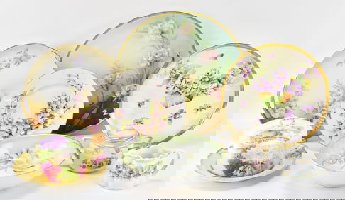 COLLECTION OF ANTIQUE GERMAN PORCELAIN TABLEWARE