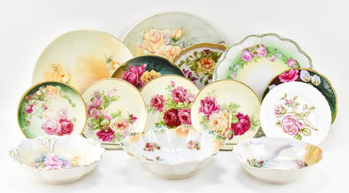 ASSORTED ANTIQUE GERMAN, ENGLISH, & FRENCH PORCELAIN TABLEWARE