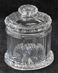 EARLY 20TH C. IMPERIAL 'CUBE CUT' PRESSED GLASS HUMIDOR