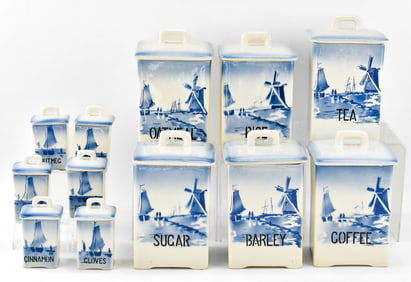 SET OF CZECHOSLOVAKIAN DITMAR URBACH (ATTR.) SPICE & DRY GOODS CANISTERS