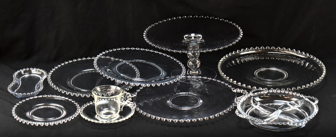 COLLECTION OF IMPERIAL GLASS CANDLEWICK PATTERN GLASSWARE