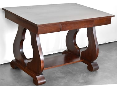 MAHOGANY AMERICAN EMPIRE LIBRARY TABLE