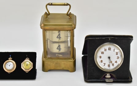 WIND-UP CLOCKS: ANSONIA PLATO CLOCK, POCKET WATCHES, & MORE