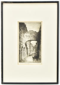 JAYLYE BREWER 'VENICE, THE BRIDGE OF SIGHS' ETCHING