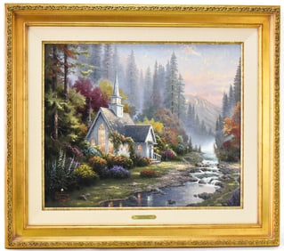 THOMAS KINCADE 'THE FOREST CHAPEL' LIMITED EDITION LITHOGRAPH