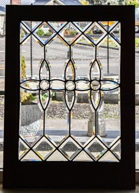 ANTIQUE BEVELED CRYSTAL TRANSOM WINDOW