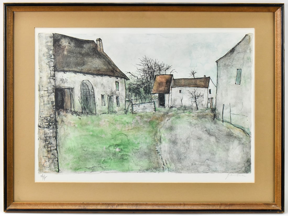BARNARD GANTNER 'ENTREE DU VILLAGE - VILLAGE BRETON' SIGNED LIMITED EDITION LITHOGRAPH (1 of 5)