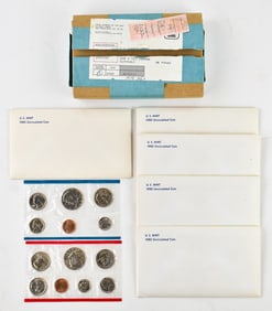 FIVE 1980 UNCIRCULATED UNITED STATES COIN SETS