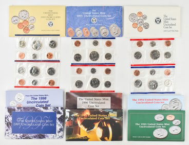 1990-1998 UNITED STATES UNCIRCULATED COIN SETS