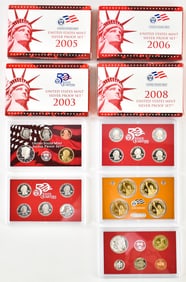 2003, 2005, 2006, & 2008 UNITED STATES MINT SILVER PROOF SETS