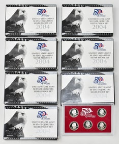 SIX 2004 UNITED STATES STATE QUARTERS SILVER PROOF SETS