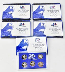 2002 STATE QUARTERS PROOF SETS (4) AND 2003 STATE QUARTERS PROOF SET (1)