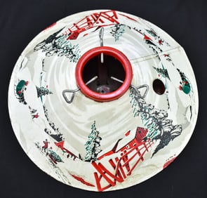 VINTAGE CHRISTMAS PAINTED ENAMEL TREE STAND