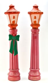 TWO BECO CHRISTMAS BLOW MOLD LANTERNS