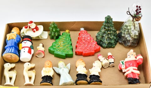 VINTAGE CHRISTMAS CANDLES: GURLEY, TAVERN, WALES, PEACOCK BRAND